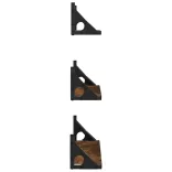 3 részes füstölt tölgy színű szerelt fa fali polc szett