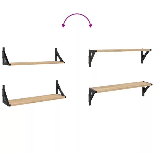 2 db sonoma tölgy fali polc 60 x 15 x 15,5 cm