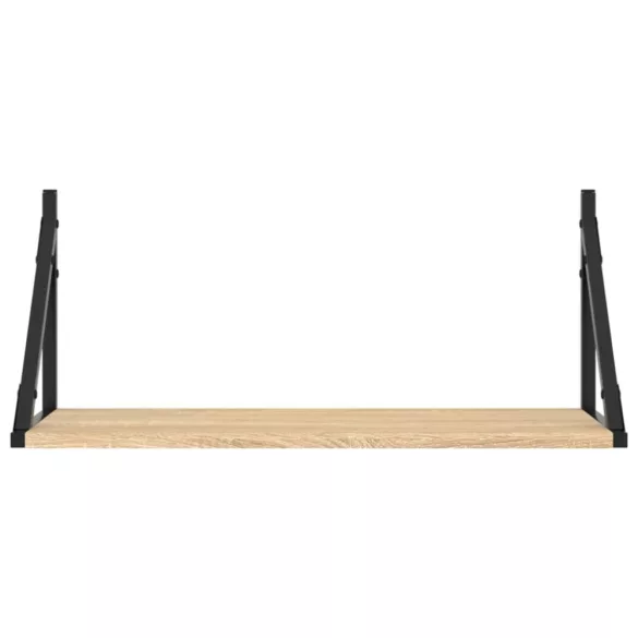 2 db sonoma tölgy színű szerelt fa fali polc 60 x 25 x 25,5 cm