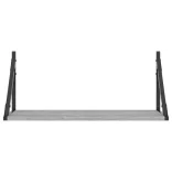 2 db szürke sonoma színű szerelt fa fali polc 60 x 25 x 25,5 cm