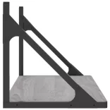 2 db szürke sonoma színű szerelt fa fali polc 60 x 25 x 25,5 cm