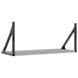 2 db szürke sonoma színű szerelt fa fali polc 60 x 25 x 25,5 cm