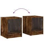 füstös tölgy színű éjjeliszekrény üvegajtóval 35 x 37 x 42 cm