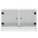 fehér TV-szekrény üvegajtókkal 68x37x42 cm