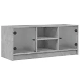 betonszürke TV-szekrény üvegajtókkal 102 x 37 x 42 cm