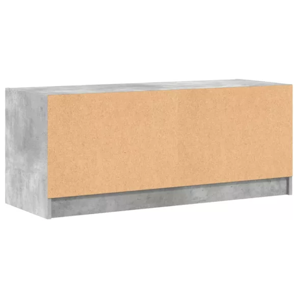 betonszürke TV-szekrény üvegajtókkal 102 x 37 x 42 cm