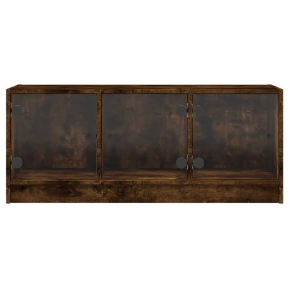 sonoma tölgy színű TV-szekrény üvegajtókkal 102 x 37 x 42 cm