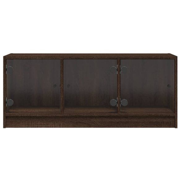 barna tölgyszínű TV-szekrény üvegajtókkal 102 x 37 x 42 cm