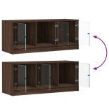 barna tölgyszínű TV-szekrény üvegajtókkal 102 x 37 x 42 cm