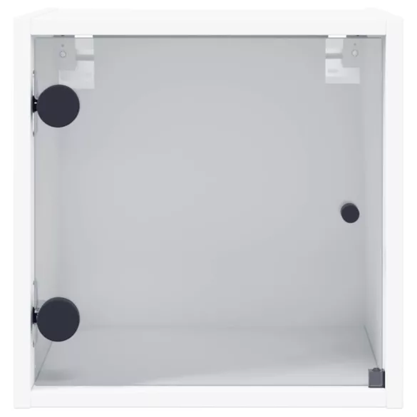 2 db fehér éjjeliszekrény üveg ajtóval 35 x 37 x 35 cm