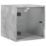 betonszürke éjjeliszekrény üvegajtóval 35 x 37 x 35 cm