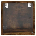 füstös tölgy színű éjjeliszekrény üvegajtóval 35 x 37 x 35 cm