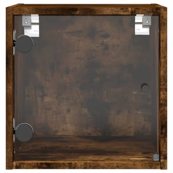 füstös tölgy színű éjjeliszekrény üvegajtóval 35 x 37 x 35 cm