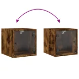 füstös tölgy színű éjjeliszekrény üvegajtóval 35 x 37 x 35 cm