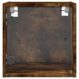 2 db füstös tölgy színű éjjeliszekrény üvegajtókkal 35x37x35 cm