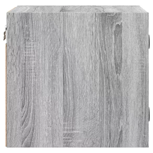 2 db szürke sonoma színű éjjeliszekrény üvegajtóval 35x37x35 cm