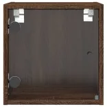 barna tölgy színű éjjeliszekrény üvegajtóval 35 x 37 x 35 cm