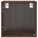 2 db barna tölgy színű éjjeliszekrény üvegajtókkal 35x37x35 cm