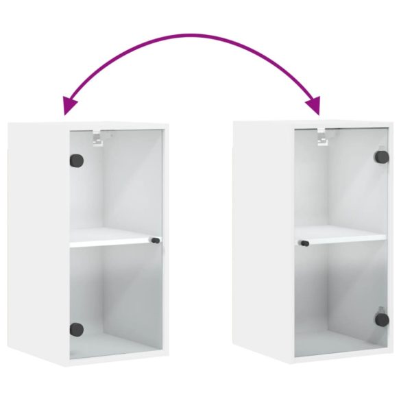 fehér faliszekrény üvegajtókkal 35 x 37 x 68,5 cm