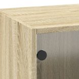 sonoma-tölgyszínű faliszekrény üvegajtókkal 35x37x100 cm