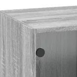 szürke sonoma színű faliszekrény üvegajtókkal 35x37x100 cm