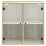 sonoma-tölgyszínű faliszekrény üvegajtókkal 68 x 37 x 68,5 cm