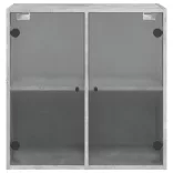 betonszürke faliszekrény üvegajtókkal 68 x 37 x 68,5 cm