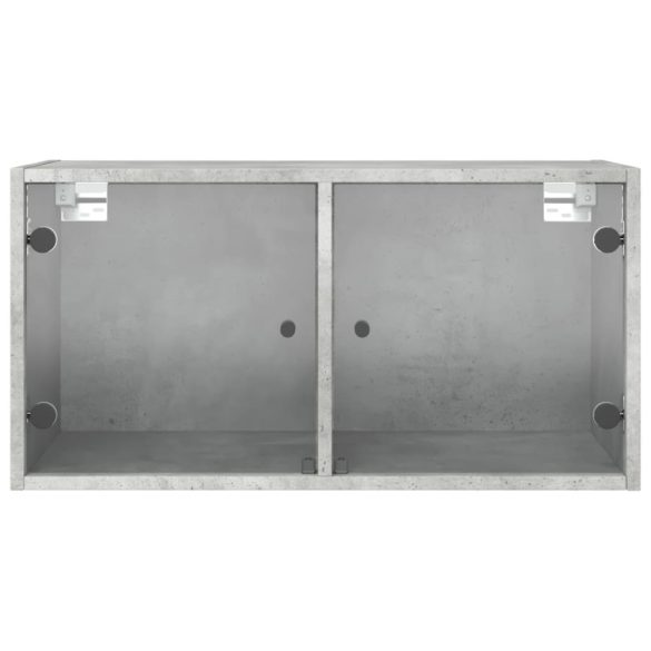 betonszürke faliszekrény üvegajtókkal 68,5x37x35 cm