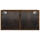 füstös tölgy színű faliszekrény üvegajtókkal 68,5x37x35 cm