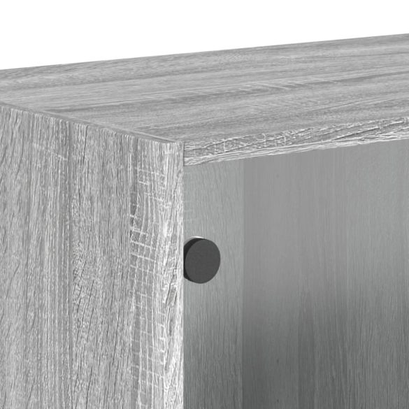 2 db szürke sonoma faliszekrény üvegajtókkal 68,5 x 37 x 35 cm