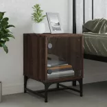 barna tölgy színű éjjeliszekrény üvegajtóval 35 x 37 x 50 cm