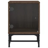 barna tölgy színű éjjeliszekrény üvegajtóval 35 x 37 x 50 cm