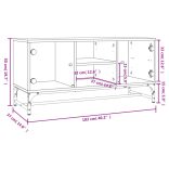 fekete TV-szekrény üvegajtókkal 102 x 37 x 50 cm