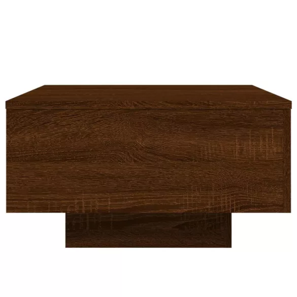 barna tölgyszínű dohányzóasztal LED-lámpákkal 55 x 55 x 31 cm