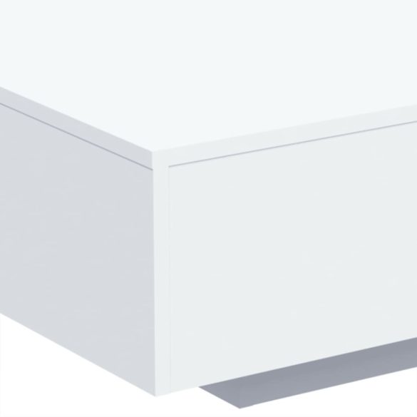 fehér dohányzóasztal LED-lámpákkal 85 x 55 x 31 cm