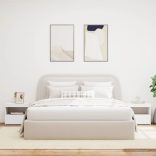 2 db fehér műfa éjjeliszekrény LED-fényekkel 50x40x45 cm