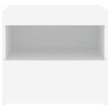 2 db fehér műfa éjjeliszekrény LED-fényekkel 50x40x45 cm