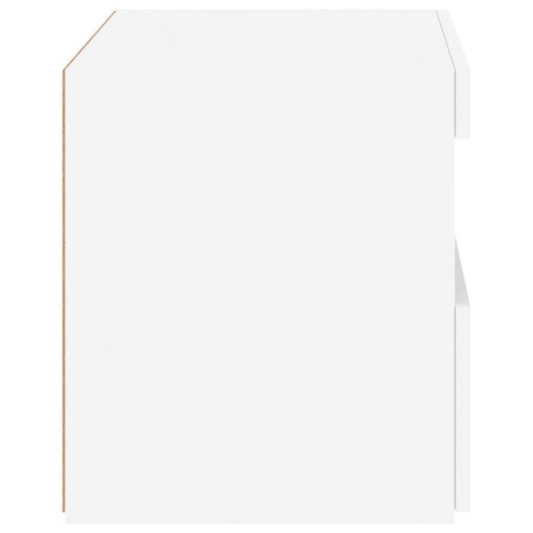 2 db fehér műfa éjjeliszekrény LED-fényekkel 50x40x45 cm