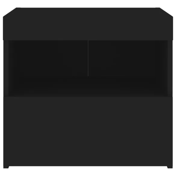 fekete éjjeliszekrény LED-világítással 50 x 40 x 45 cm