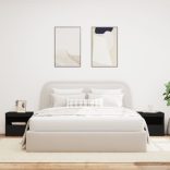 2 db fekete műfa éjjeliszekrény LED-fényekkel 50x40x45 cm