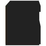 2 db fekete műfa éjjeliszekrény LED-fényekkel 50x40x45 cm