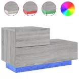 szürke sonoma éjjeliszekrény LED-világítással 70 x 36 x 40,5 cm