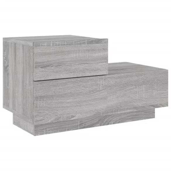 szürke sonoma éjjeliszekrény LED-világítással 70 x 36 x 40,5 cm