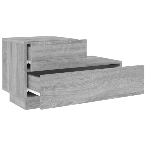 szürke sonoma éjjeliszekrény LED-világítással 70 x 36 x 40,5 cm