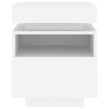 2 db fehér műfa éjjeliszekrény LED-fényekkel 40x39x48,5 cm