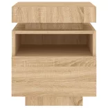 sonoma tölgy színű éjjeliszekrény LED-ekkel 40 x 39 x 48,5 cm