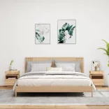 2 db sonoma tölgy éjjeliszekrény LED-fényekkel 40x39x48,5 cm