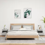 2 db betonszürke éjjeliszekrény LED-fényekkel 40x39x48,5 cm