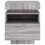 2 db szürke sonoma éjjeliszekrény LED-fényekkel 40x39x48,5 cm