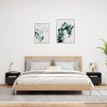 2 db fekete éjjeliszekrény LED-világítással 40 x 39 x 37 cm